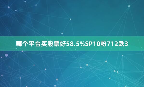 哪个平台买股票好58.5%SP10粉712跌3